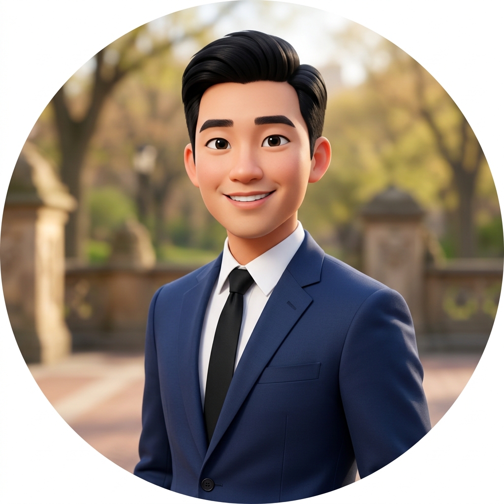 Illustrated portrait of Chhiring Sherpa in a suit